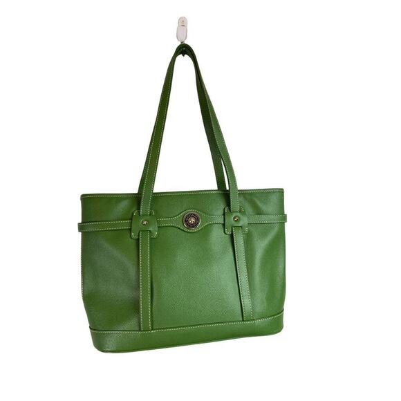 DOONEY & BOURKE Smooth Green Leather Satchel Shoulder Hand Bag